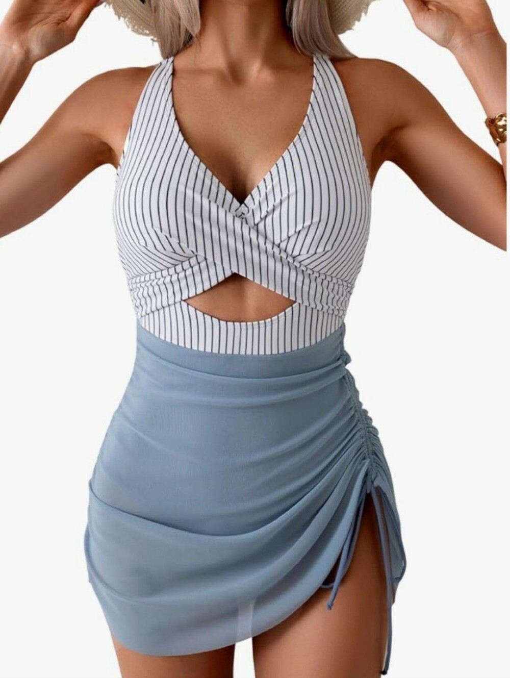 B2Prity One Piece Swimdress Swimsuit Tummy Control Size Large NEW